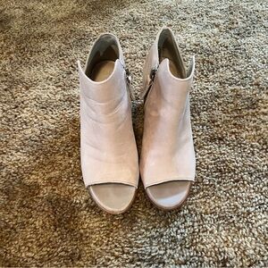 Sorel Cream Peep-Toe Ankle Boots